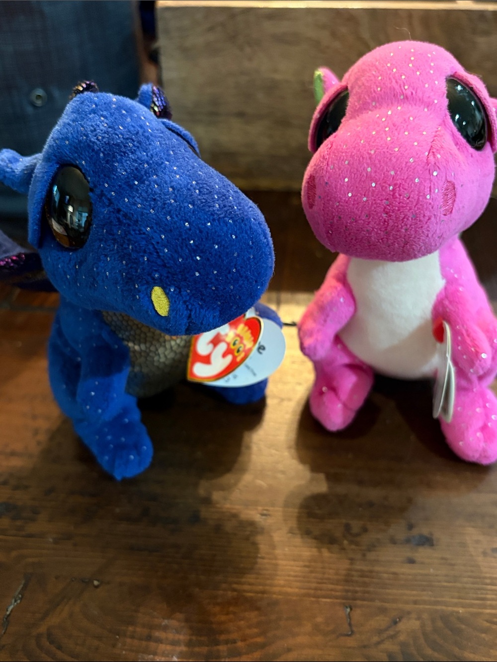 Ty Sparkle Plush Beanie Boos Dragons Darla & Safire NWT